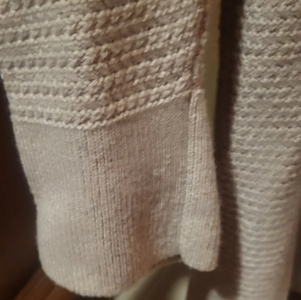 Gap Wool Blend Open Front Long Cream Knit Cardigan Lagenlook Size XL